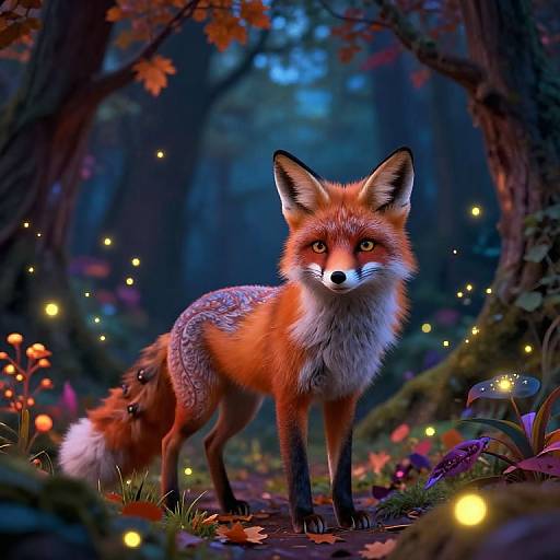 Enchanted Fox in Mystical Forest