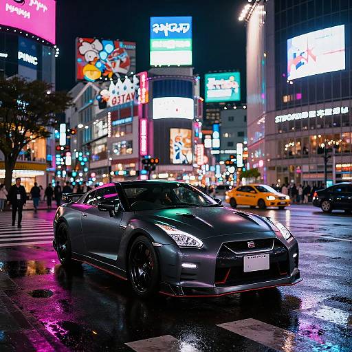 Obsidian GT-R in Neon Shibuya Night