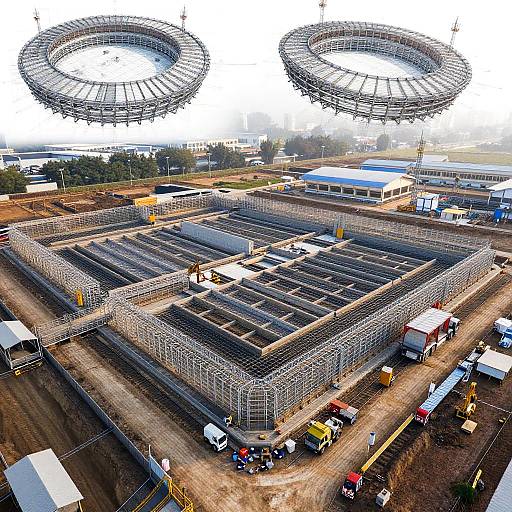 Aerial View of Stadium Construction