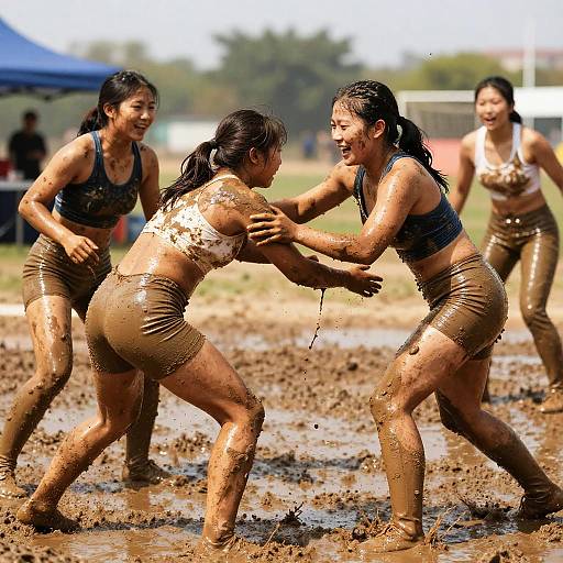 Energetic Mud Wrestling Girls Arena