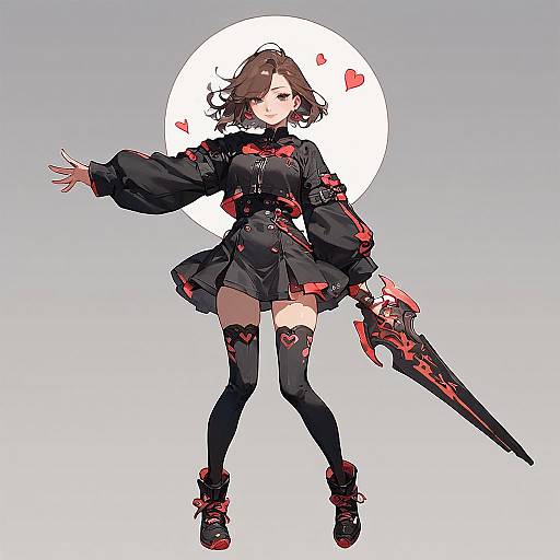 Smiling Anime Girl in Thigh-High Boots