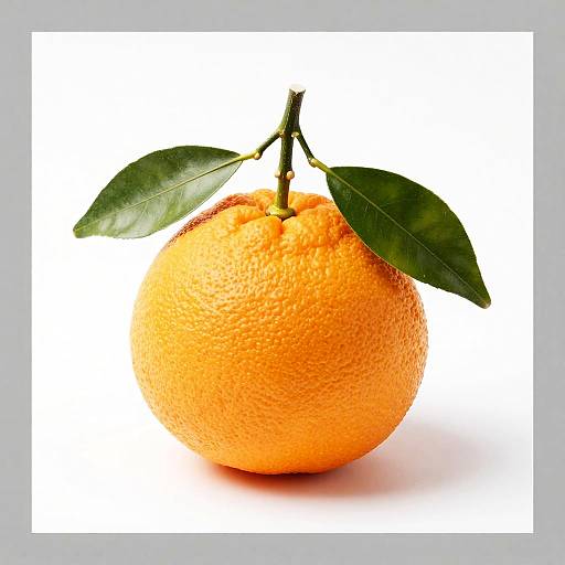 Bright Orange Citrus with Green Leaves
