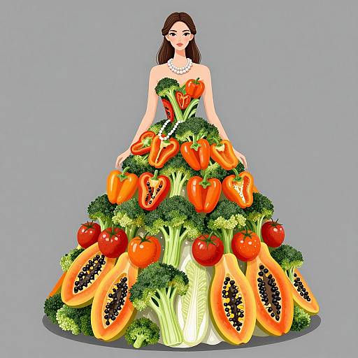 Edgar's Vibrant Fruit & Veg Gown