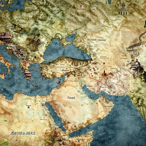 Artistic Historical Map of Alexander's Empire