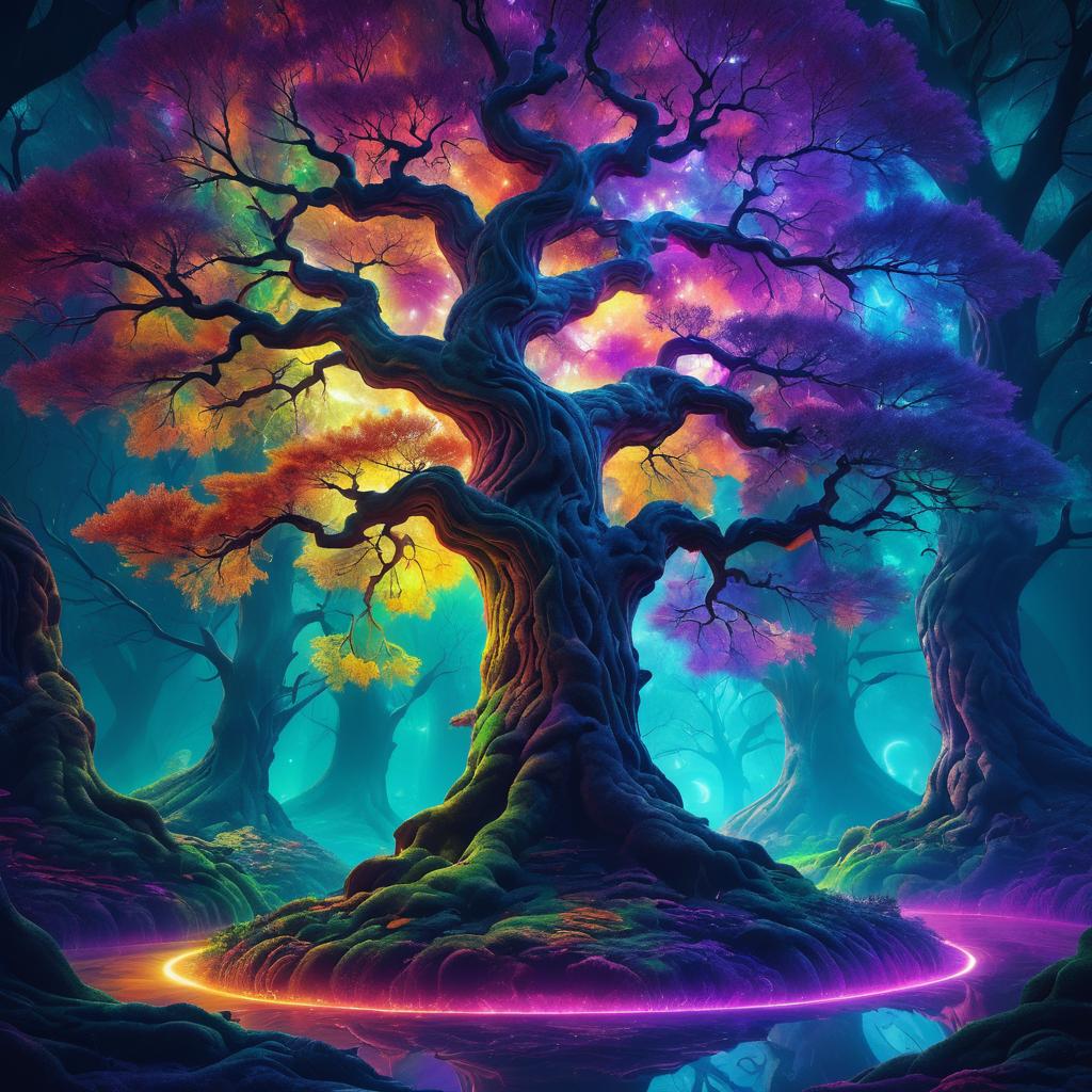 Psychedelic Surreal Tree Art Experience