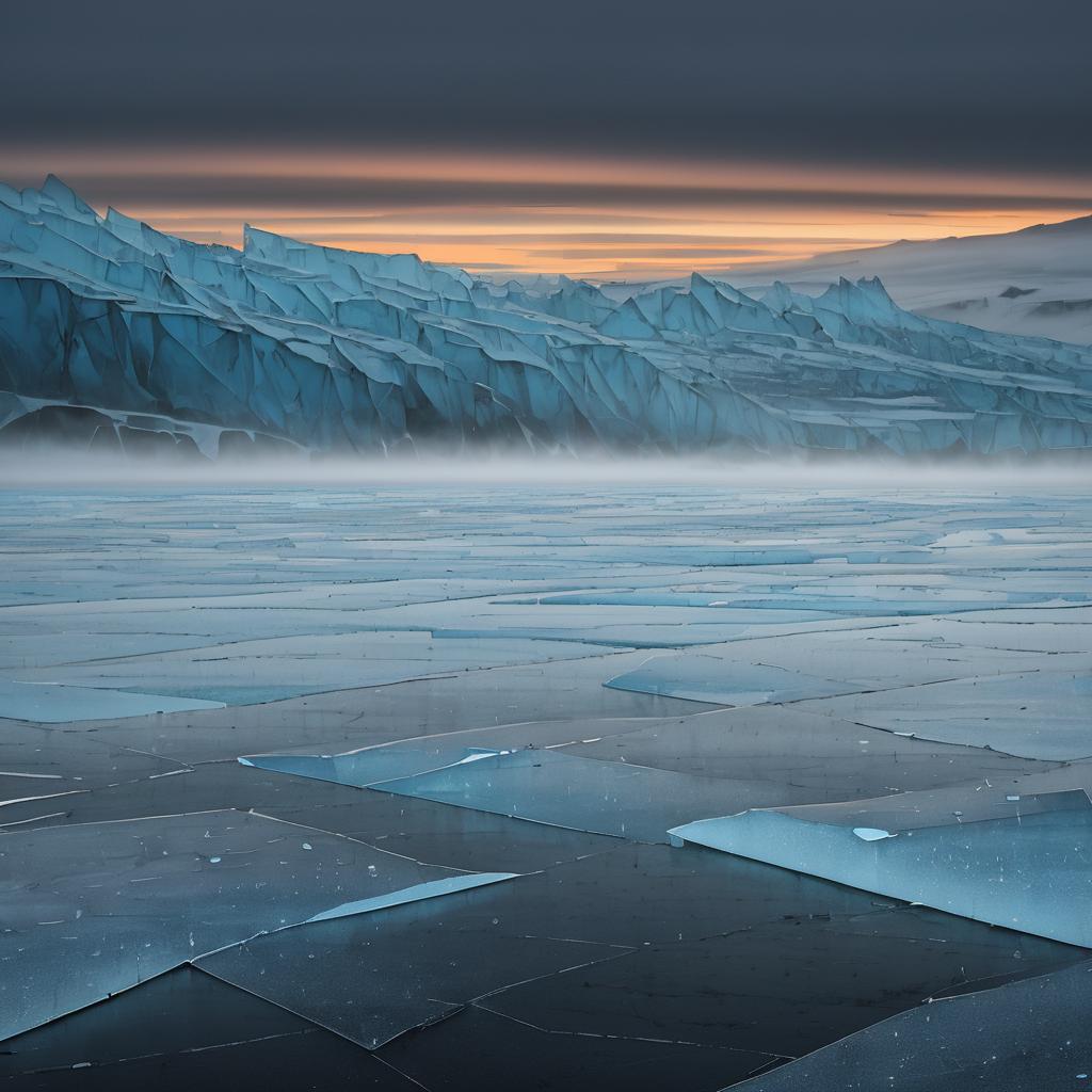 Ethereal Glacier Fields at Dusk