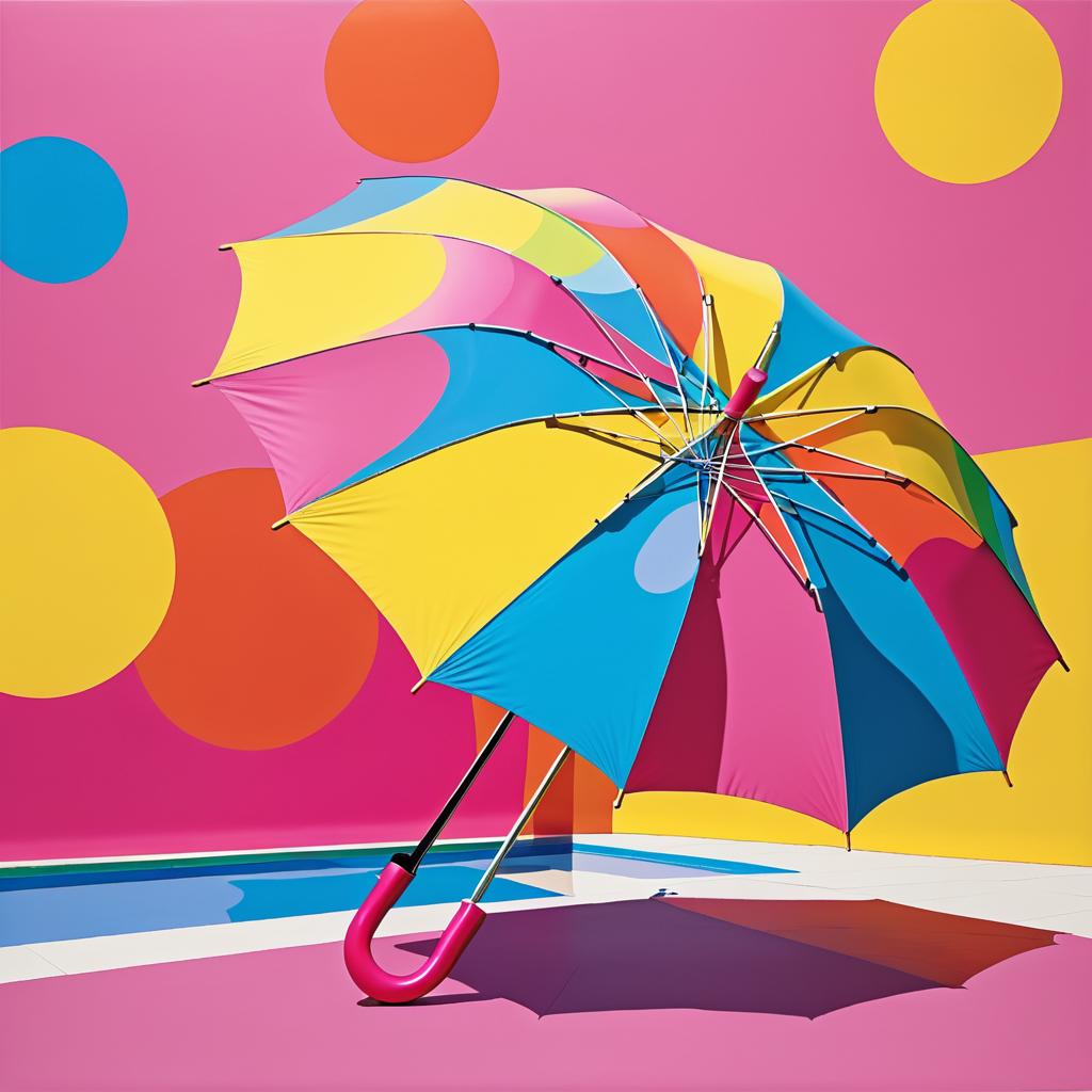 Vibrant Umbrella Art in Warhol Style