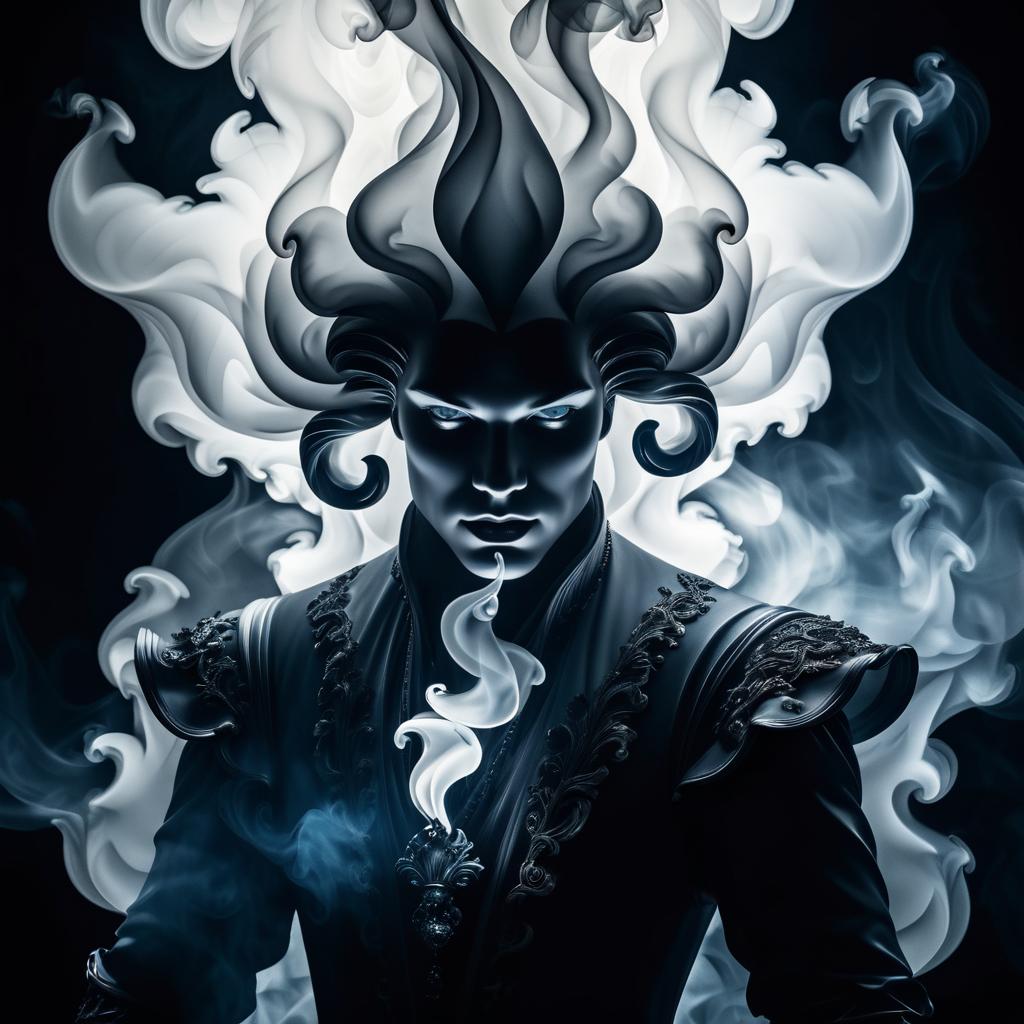 Enigmatic Smoky Creature in Baroque Style