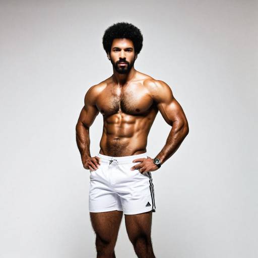 Realistic Male Portrait in White Shorts