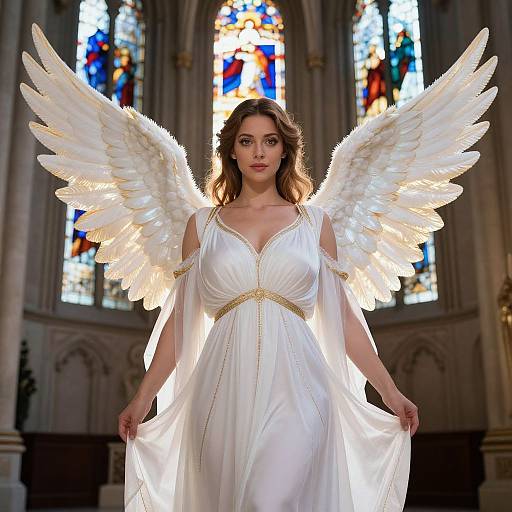 Graceful Angel in Heavenly Cathedral