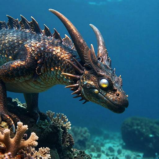 Realistic Deep-Sea Dragon Creature
