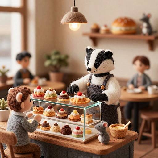 Badger Patisserie: Felted Afternoon Chat