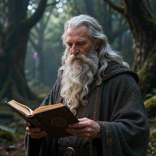 Realistic Portrait of Wise Old Wizard