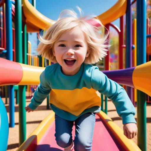 Joyful Child in Vibrant Playground Joyful Child in Vibrant Playground