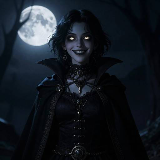 Dark Vampire Detective in Moonlight