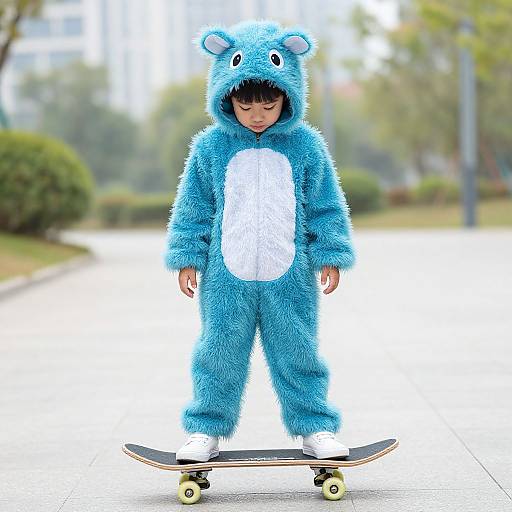 Deluxe Blue Furry Kid Costume