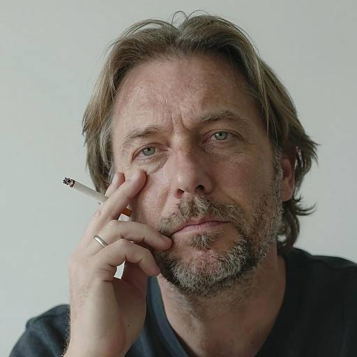 Pensive Man with Cigarette Portrait