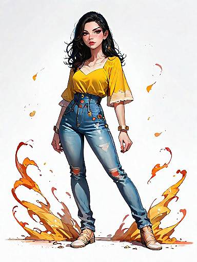 Casual Stylish Woman in Full Body Shot