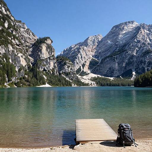 Serene Mountain Lake with Dock