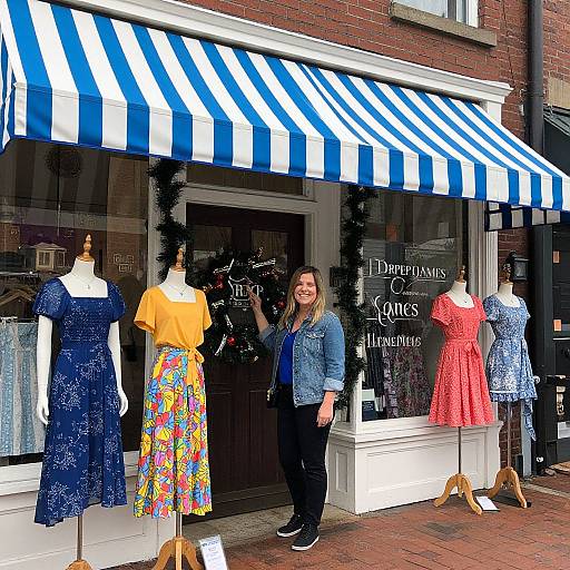 Woman Outside Draper James Storefront