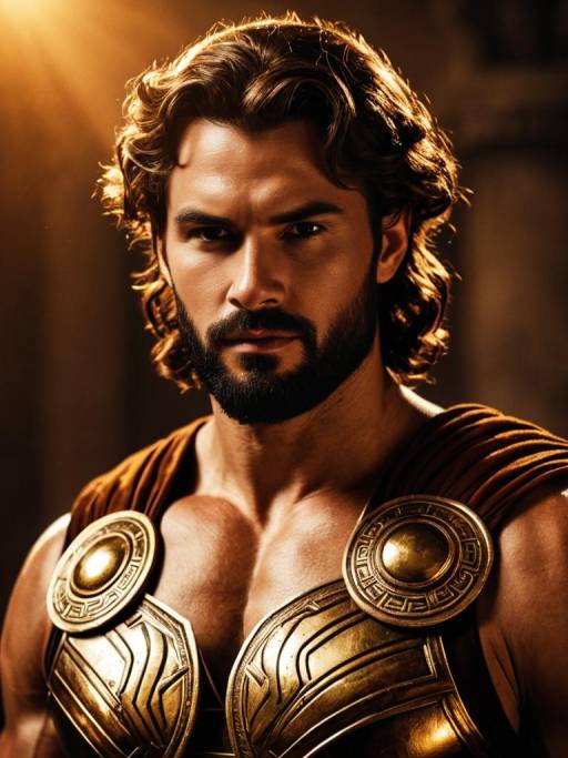 Man in Hercules Greek Mythology Costume