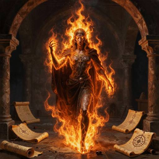 Sinister Demon in Medieval Chamber