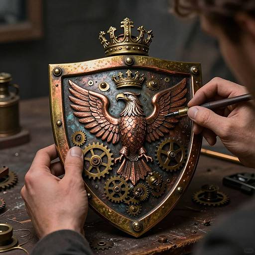Steampunk Crest Maker Crafting Shield