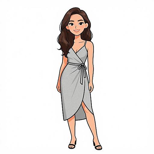 Smiling Woman in Minimalist Wrap Dress