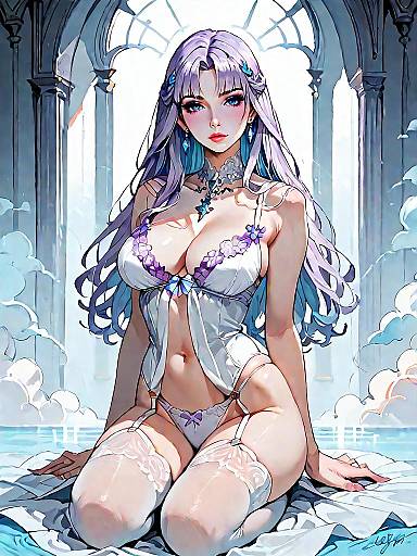 Dark Fantasy Girl in Elegant Lingerie