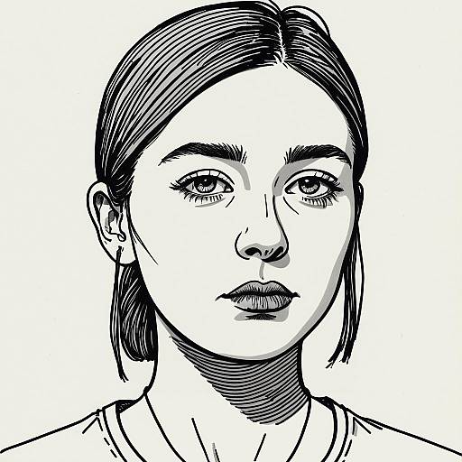 Doodle of an Everyday Young Woman