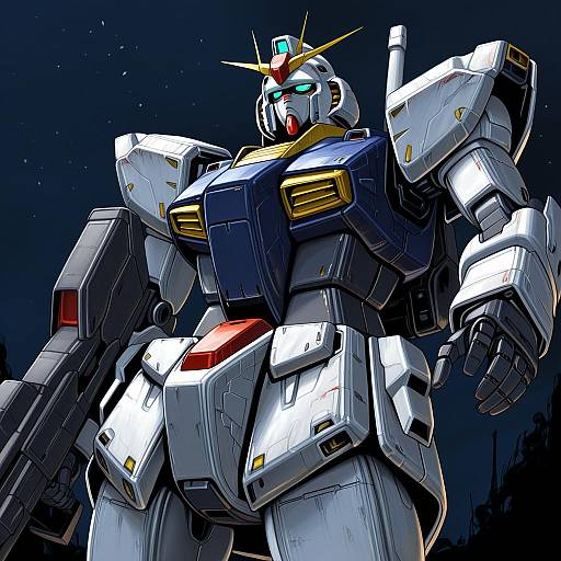 Illustration of Gundam mk ii, gundam in the style of Kouno (masao)