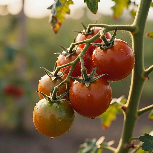 Golden Hour Cherry Tomatoes Close-Up
