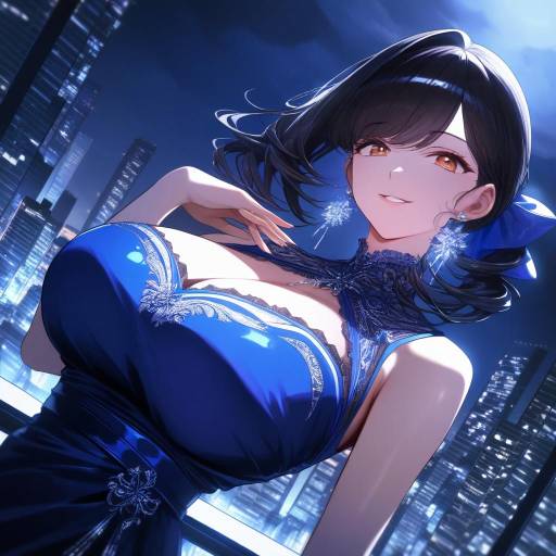 High-Quality Anime Girl on a Rooftop