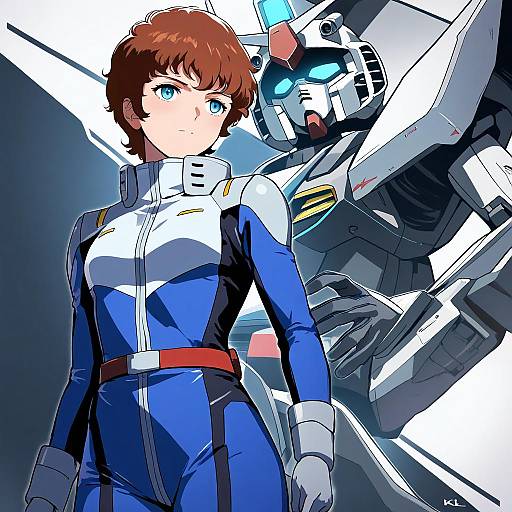 Illustration of Amuro ray, gundam in the style of Kl