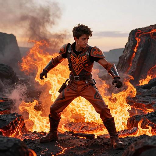 Blaziken Cosplayer in Volcanic Dawn