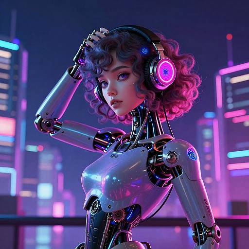 Cybernetic Hawk Dancer in Neon Opera