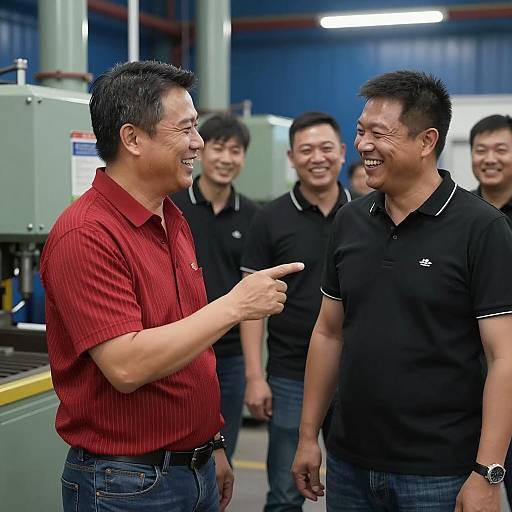 Laughing Men in Industrial Setting