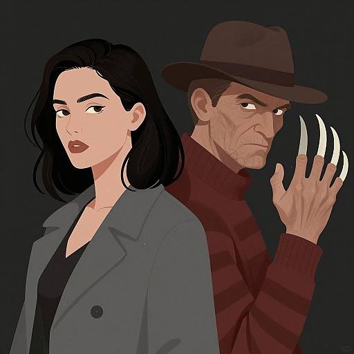 Mysterious Duo with Claws in Shadows