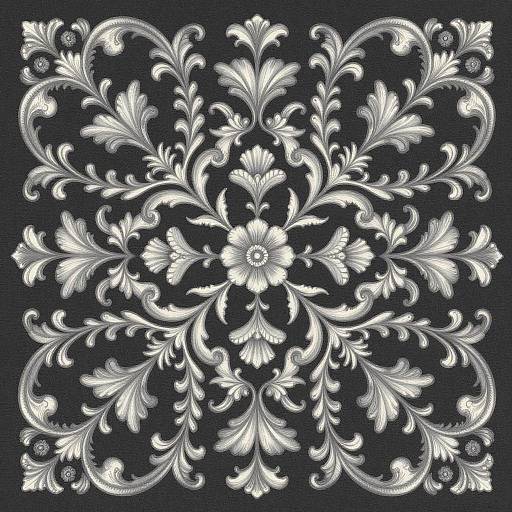 Intricate Rococo Scroll Mandala Design