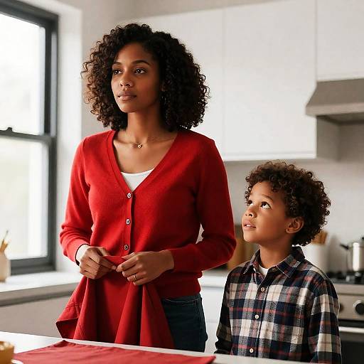 Family Moment in a Modern Kitchen