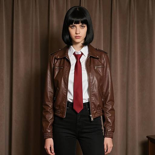 Young Woman in Gogo Pulp Fiction Costume