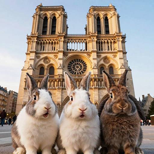 Rabbits Selfie at Notre-Dame Cathedral