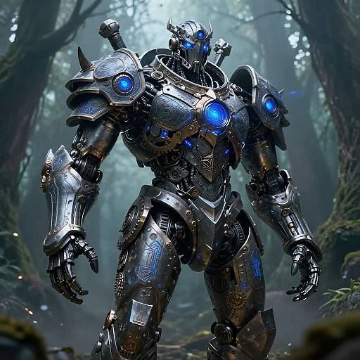 DND Warforged Mechanical Warrior Art