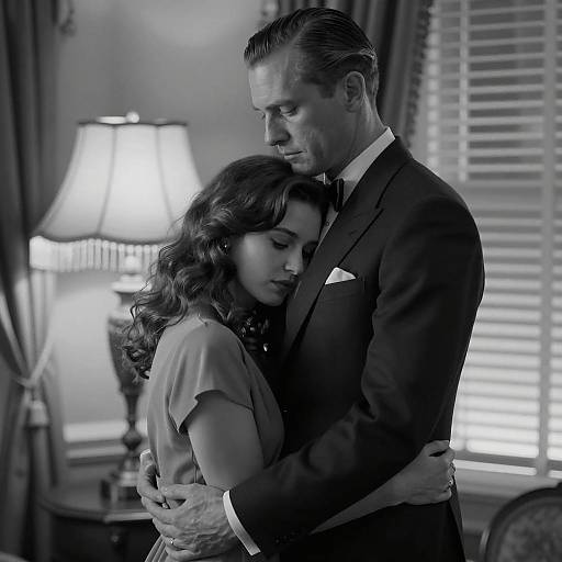 Intimate Black-and-White Couple Portrait