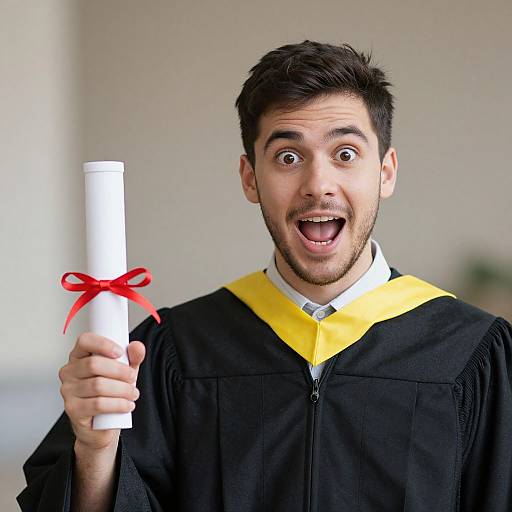 Excited Graduate Holding Diploma