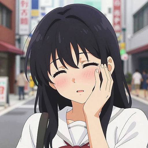 Shy Manga Character in Tokyo