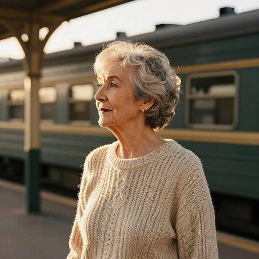 Elderly Woman with Textured Crop Hairstyle