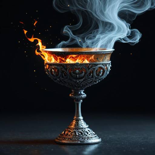 Intricate Chalice Still Life with Fire
