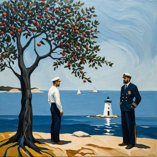 Sailor and Lighthouse Keeper by Apple Tree