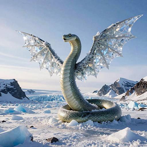 Jörmungandr: Colossal Serpent Over Glaciers